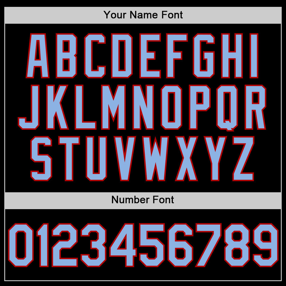 Custom Black Light Blue-Red Mesh Authentic Throwback Baseball Jersey - Sky-Custom