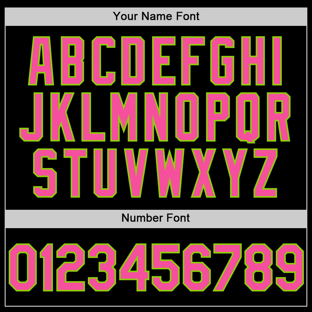 Custom Black Pink-Neon Green Mesh Authentic Throwback Baseball Jersey - Sky-Custom