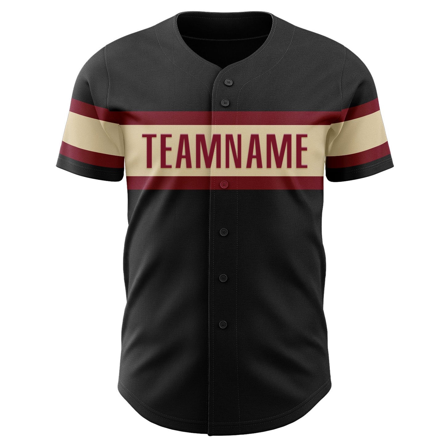 Custom Black Crimson-Cream Authentic Baseball Jersey - Sky-Custom