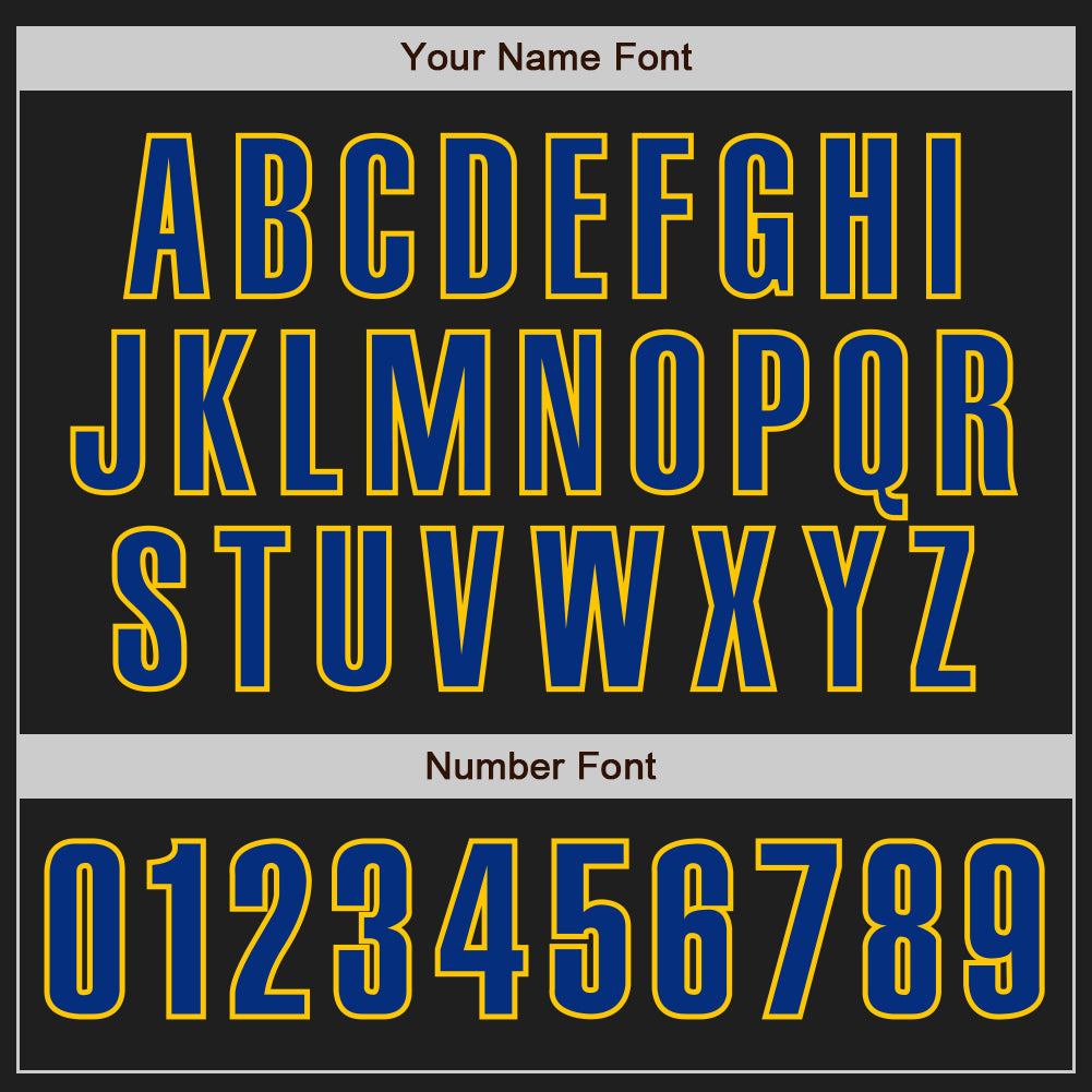 Custom Black Royal-Yellow Authentic Baseball Jersey - Sky-Custom