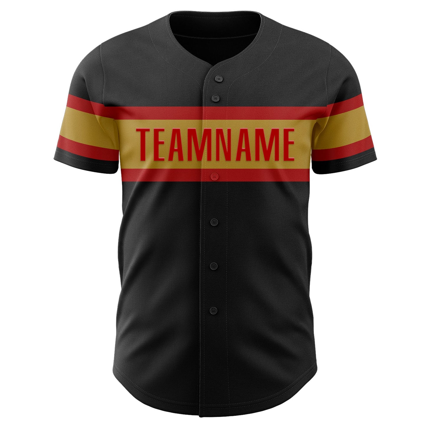 Custom Black Old Gold-Red Authentic Baseball Jersey - Sky-Custom