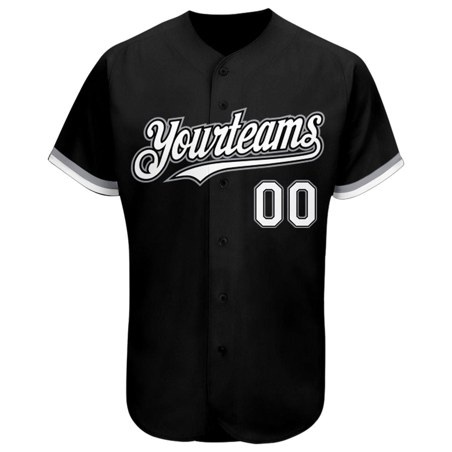 Custom Black White-Gray Authentic Baseball Jersey - Sky-Custom