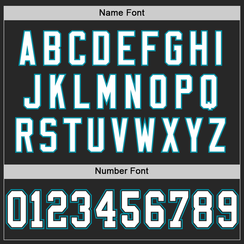 Custom Black White-Teal Mesh Authentic Throwback Football Jersey - Sky-Custom