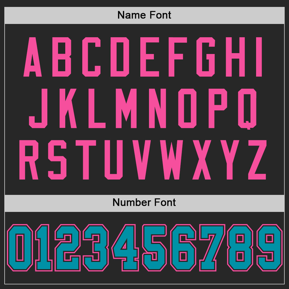 Custom Black Teal-Pink Mesh Authentic Throwback Football Jersey - Sky-Custom