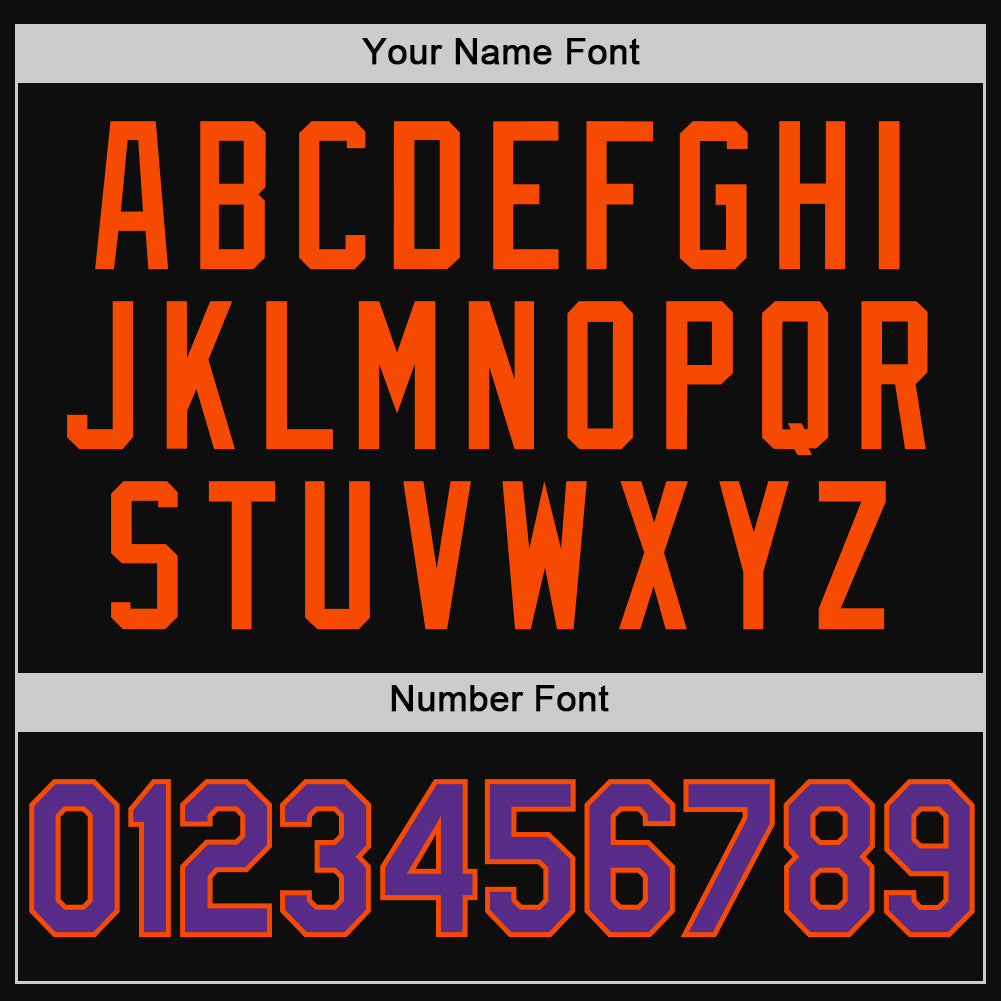 Custom Black Purple-Orange Authentic Throwback Baseball Jersey - Sky-Custom