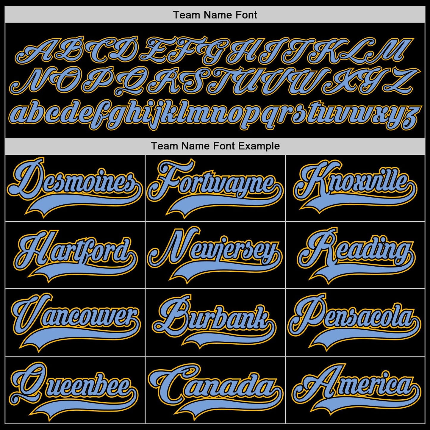 Custom Black Light Blue-Gold Hockey Jersey - Sky-Custom