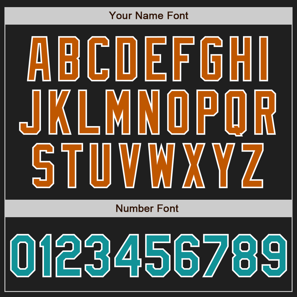 Custom Black Teal-Texas Orange Authentic Baseball Jersey - Sky-Custom