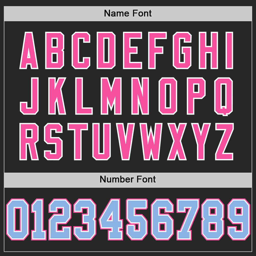 Custom Black Light Blue-Pink Mesh Authentic Football Jersey - Sky-Custom