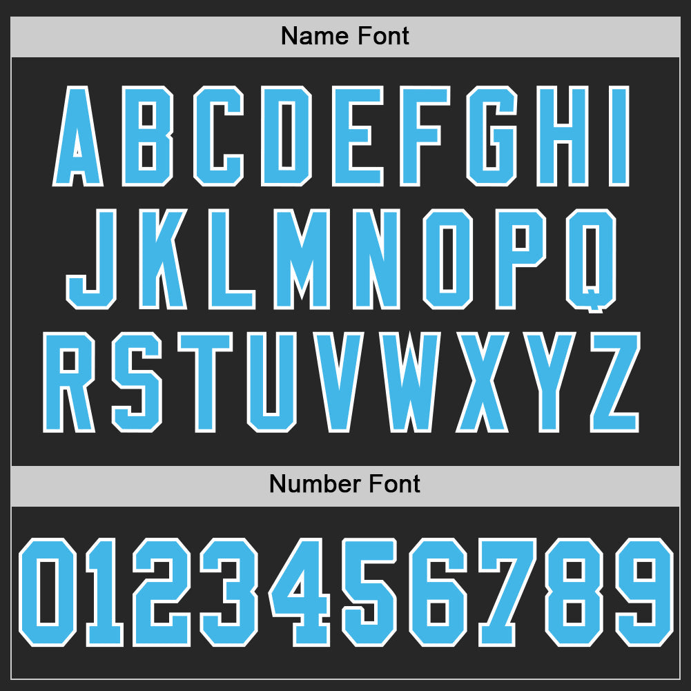 Custom Black Sky Blue-White Mesh Authentic Football Jersey - Sky-Custom