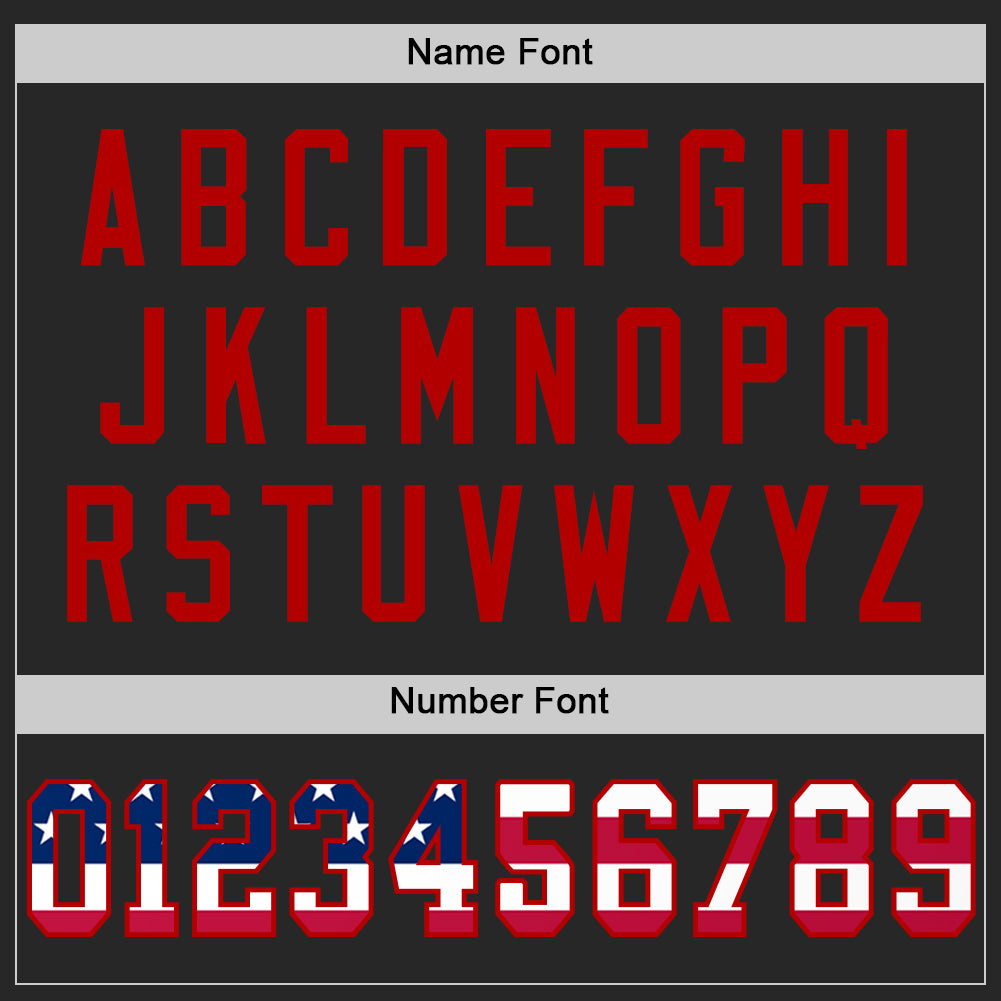 Custom Black USA Flag-Red Mesh Authentic Football Jersey - Sky-Custom