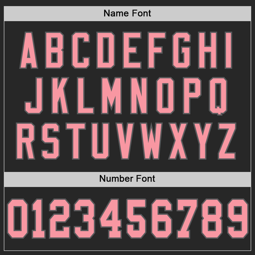 Custom Black Medium Pink-Steel Gray Mesh Authentic Football Jersey - Sky-Custom