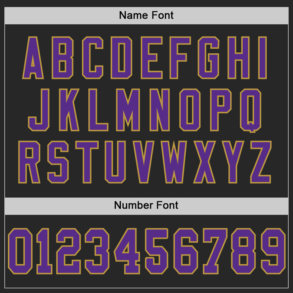 Custom Black Purple-Old Gold Mesh Authentic Football Jersey - Sky-Custom