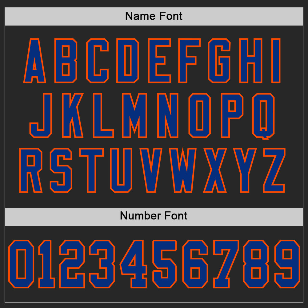 Custom Black Royal-Orange Mesh Authentic Football Jersey - Sky-Custom