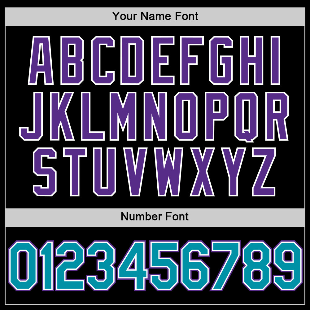 Custom Black Teal-Purple Authentic Throwback Basketball Jersey - Sky-Custom