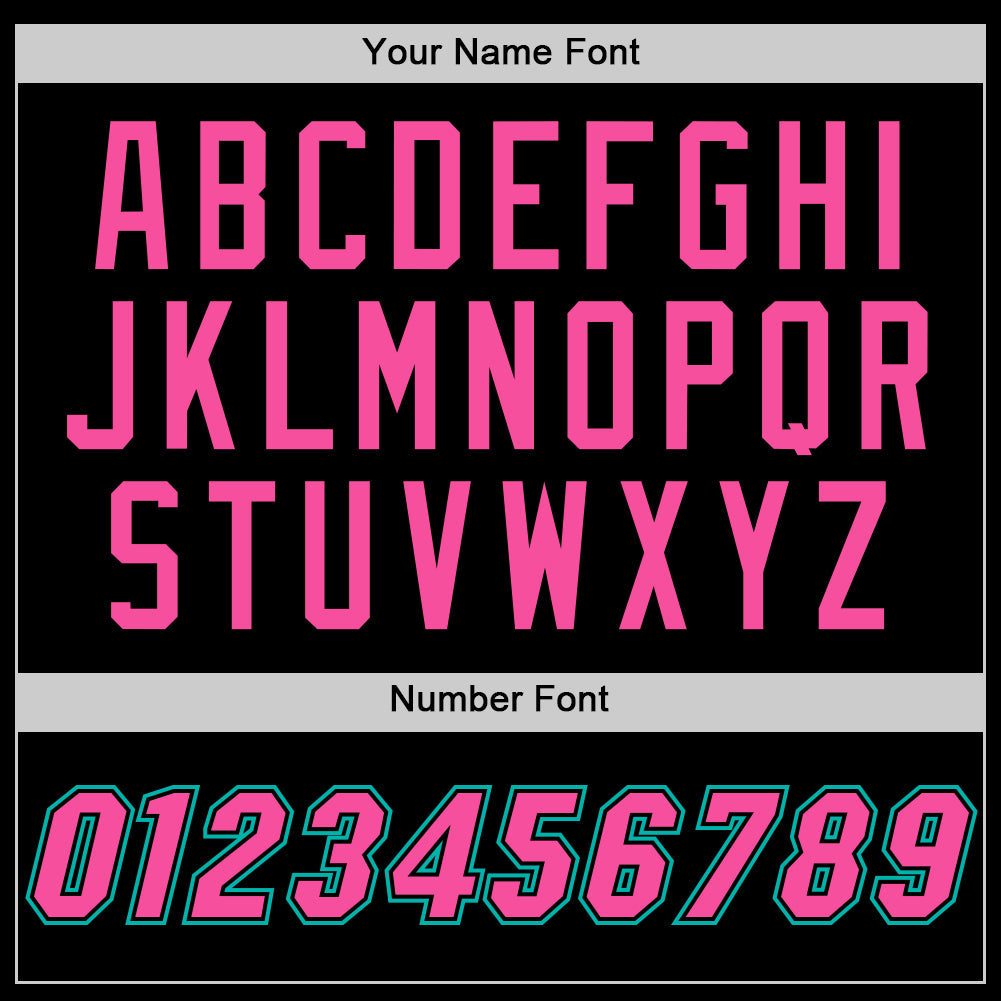 Custom Black Pink-Aqua Authentic Throwback Basketball Jersey - Sky-Custom