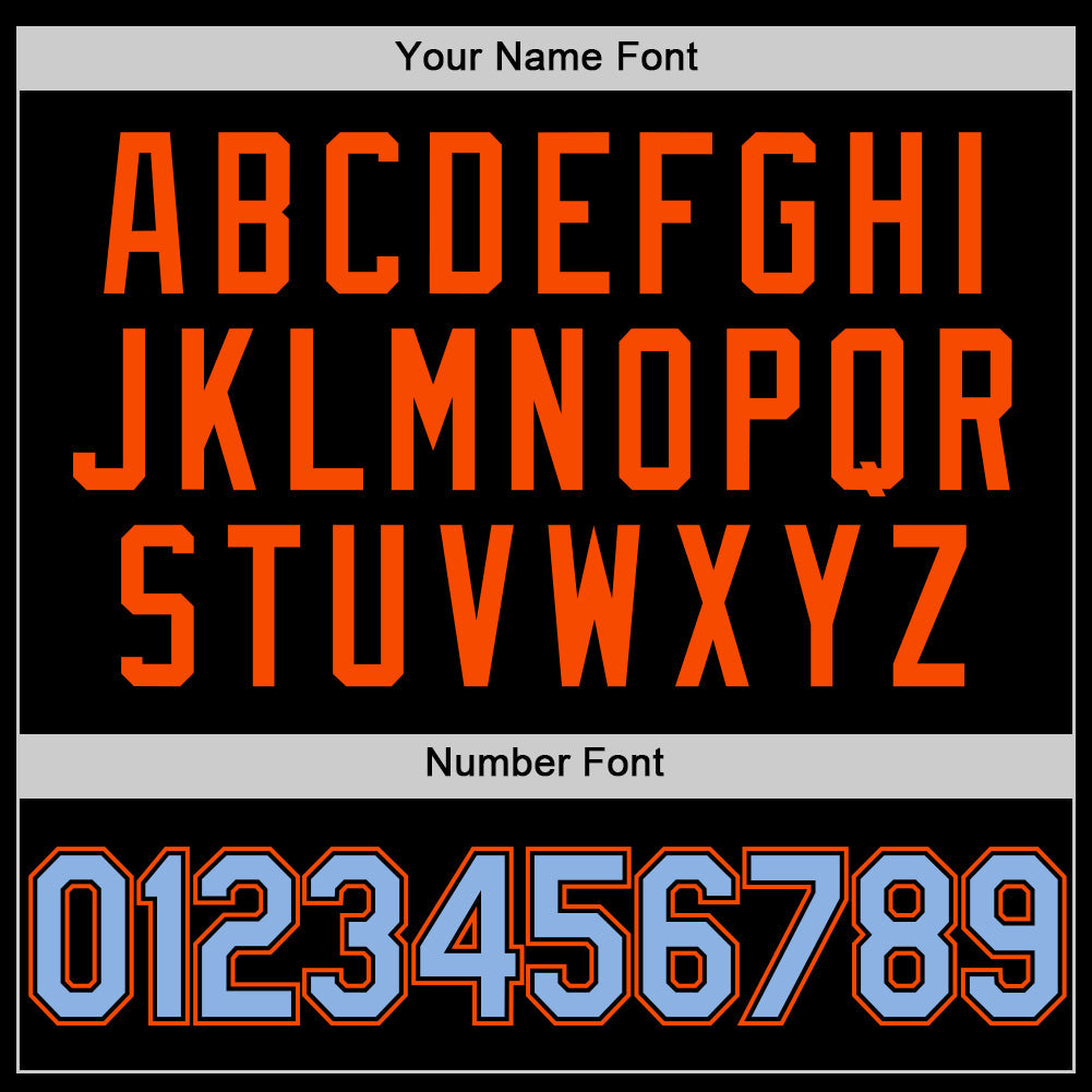 Custom Black Light Blue-Orange Authentic Throwback Basketball Jersey - Sky-Custom