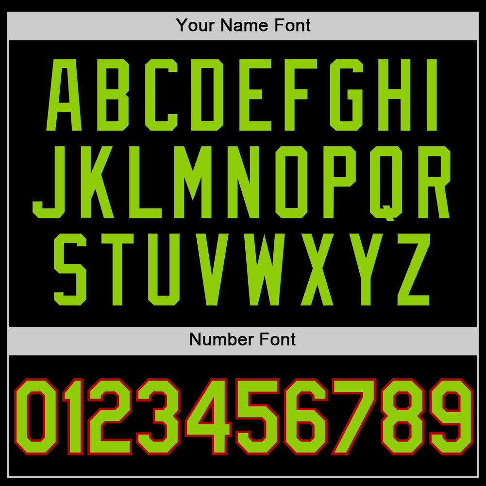 Custom Black Neon Green-Red Authentic Throwback Basketball Jersey - Sky-Custom