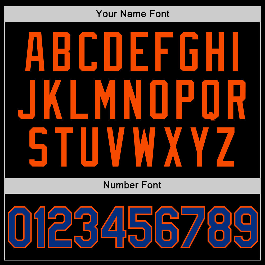 Custom Black Royal-Orange Authentic Throwback Basketball Jersey - Sky-Custom