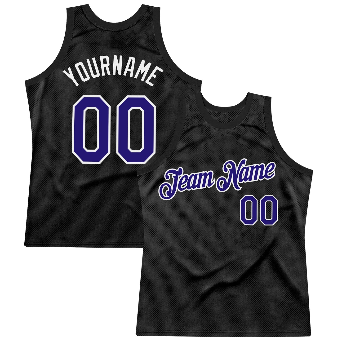Custom Black Dark Purple-White Authentic Throwback Basketball Jersey - Sky-Custom