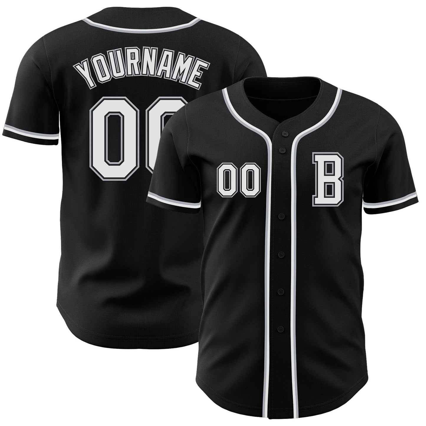 Custom Black White-Gray Authentic Baseball Jersey - Sky-Custom