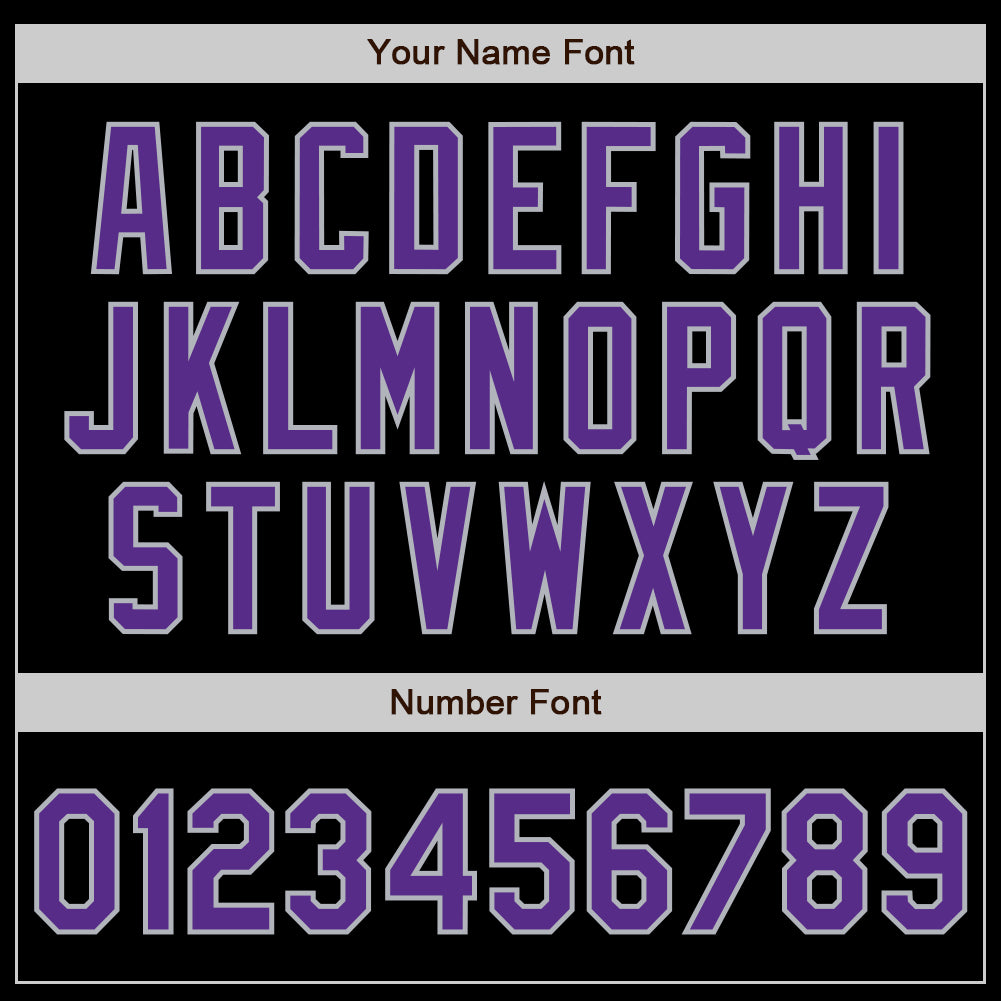 Custom Black Purple-Gray Authentic Baseball Jersey - Sky-Custom