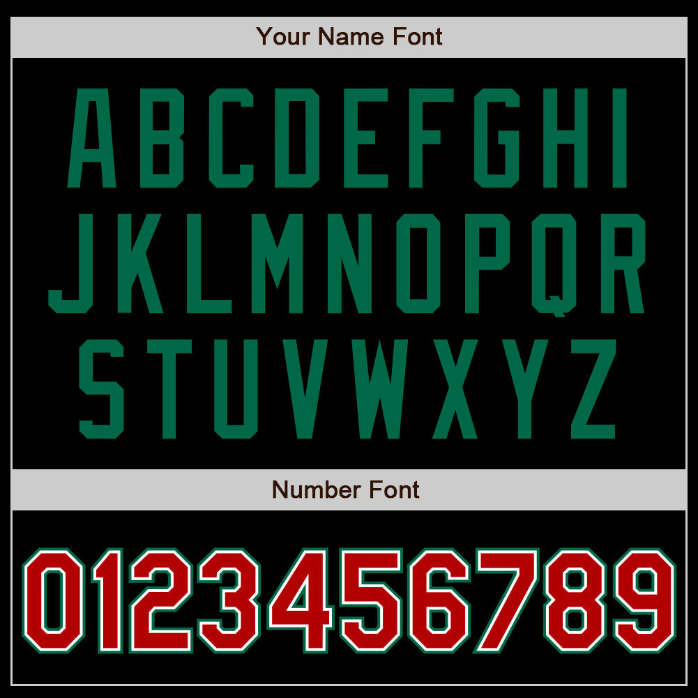 Custom Black Red-Kelly Green Authentic Baseball Jersey - Sky-Custom