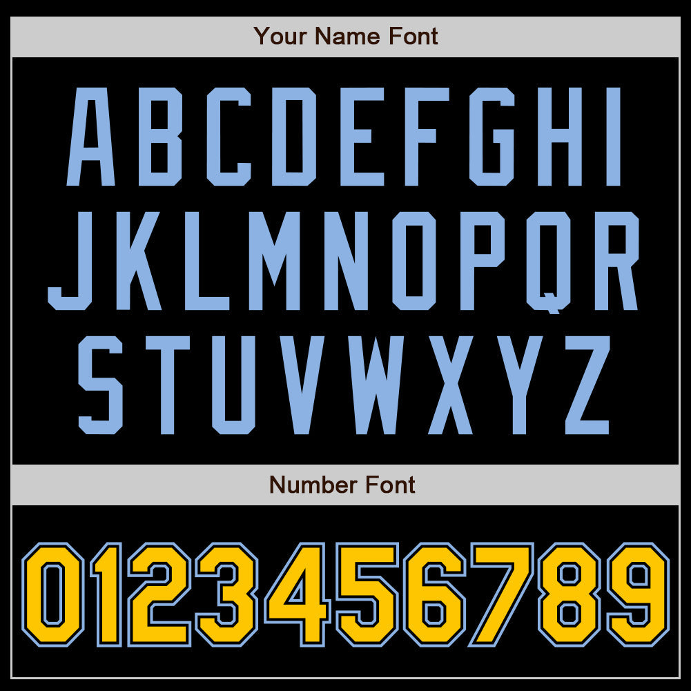 Custom Black Yellow-Light Blue Authentic Baseball Jersey - Sky-Custom