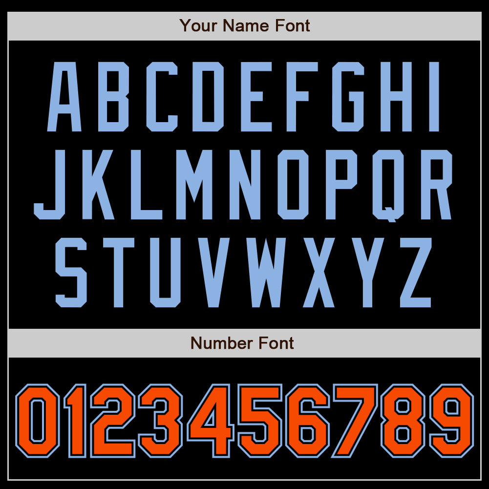 Custom Black Orange-Light Blue Authentic Baseball Jersey - Sky-Custom