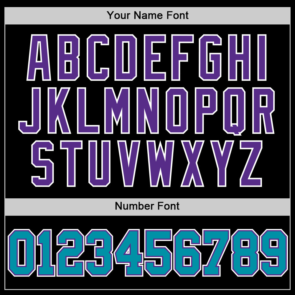 Custom Black Teal Purple-White Authentic Throwback Basketball Jersey - Sky-Custom