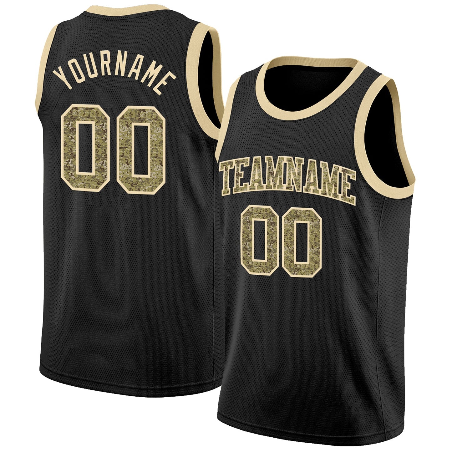 Custom Black Camo-Cream Authentic Basketball Jersey - Sky-Custom