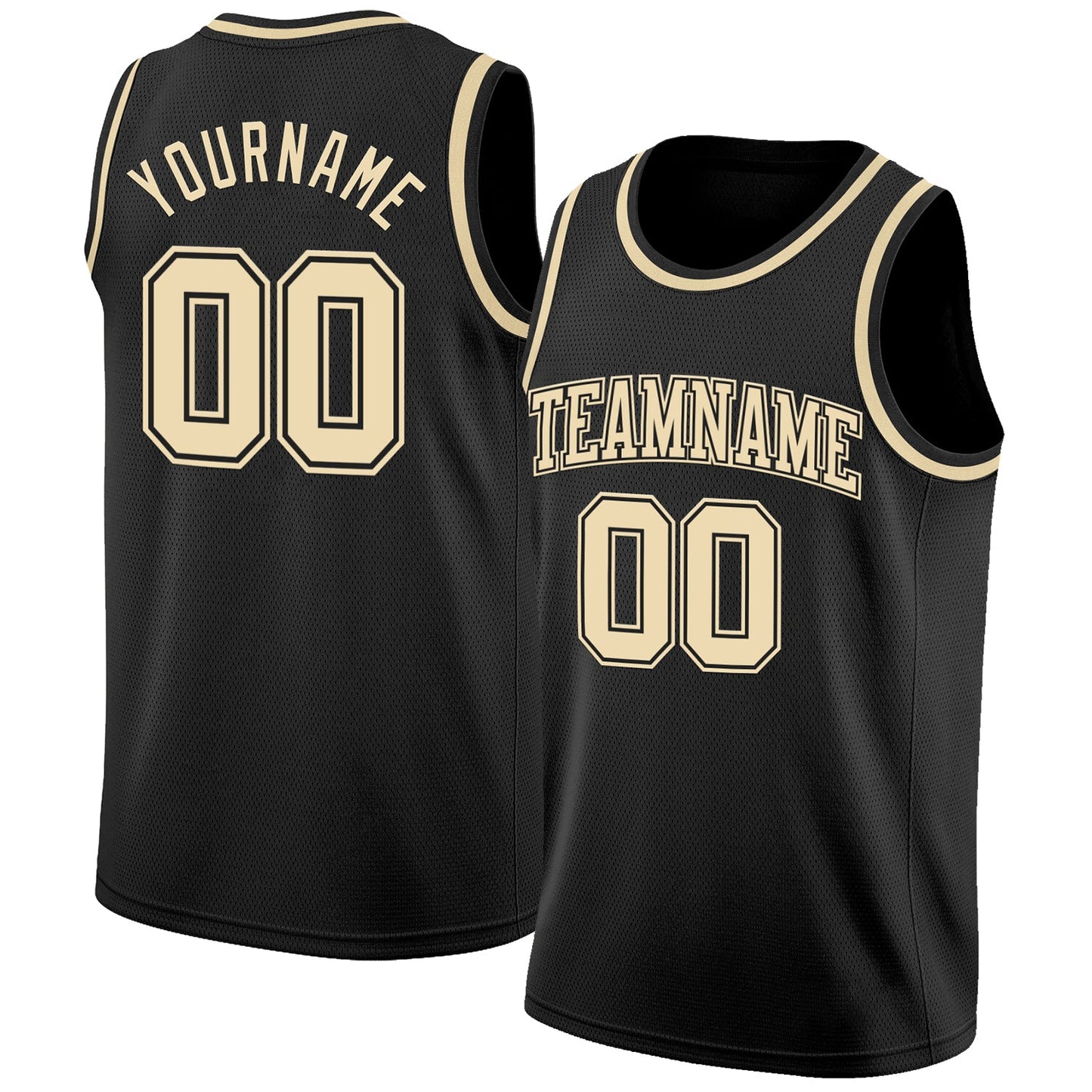 Custom Black Cream Authentic Basketball Jersey - Sky-Custom