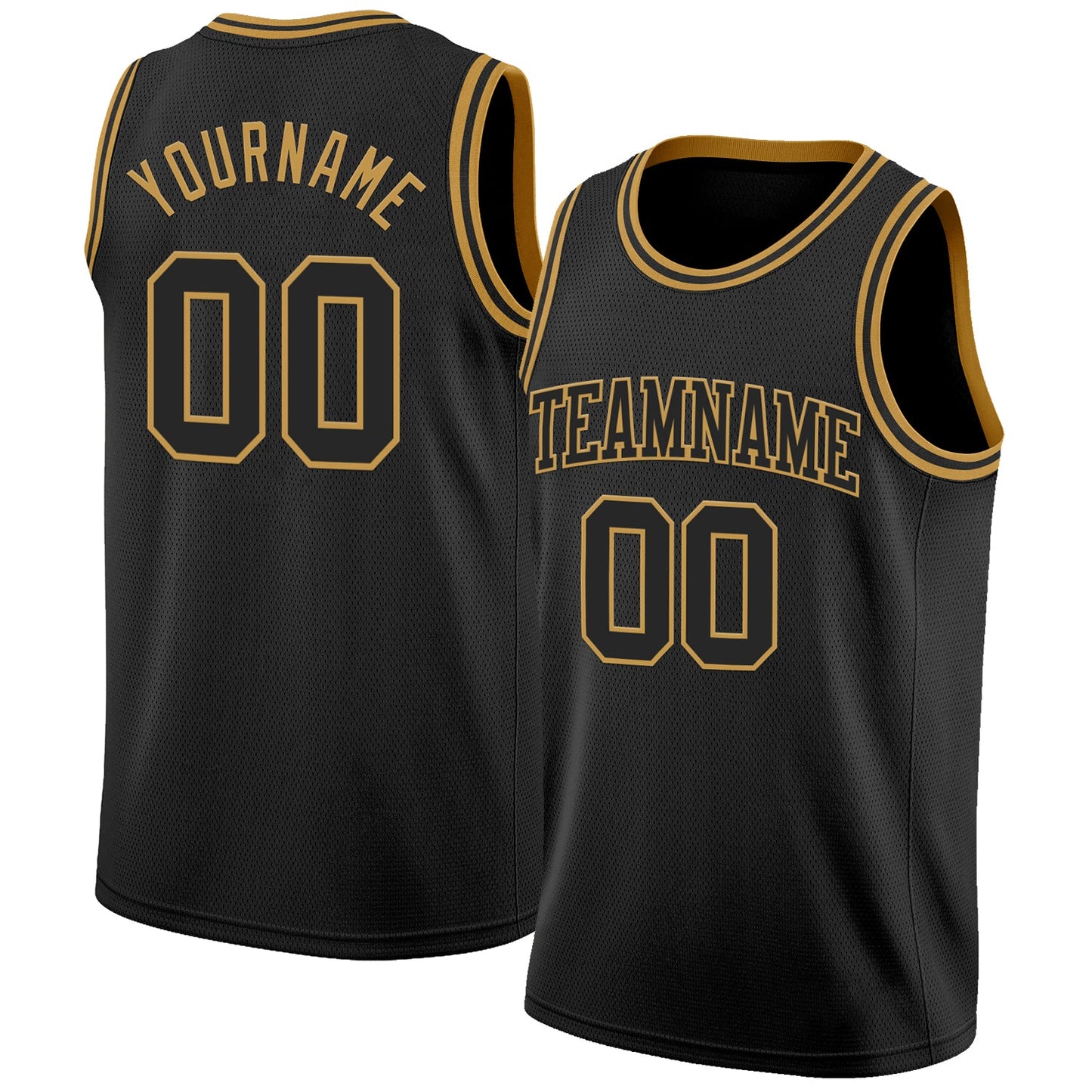 Custom Black Old Gold Authentic Basketball Jersey - Sky-Custom