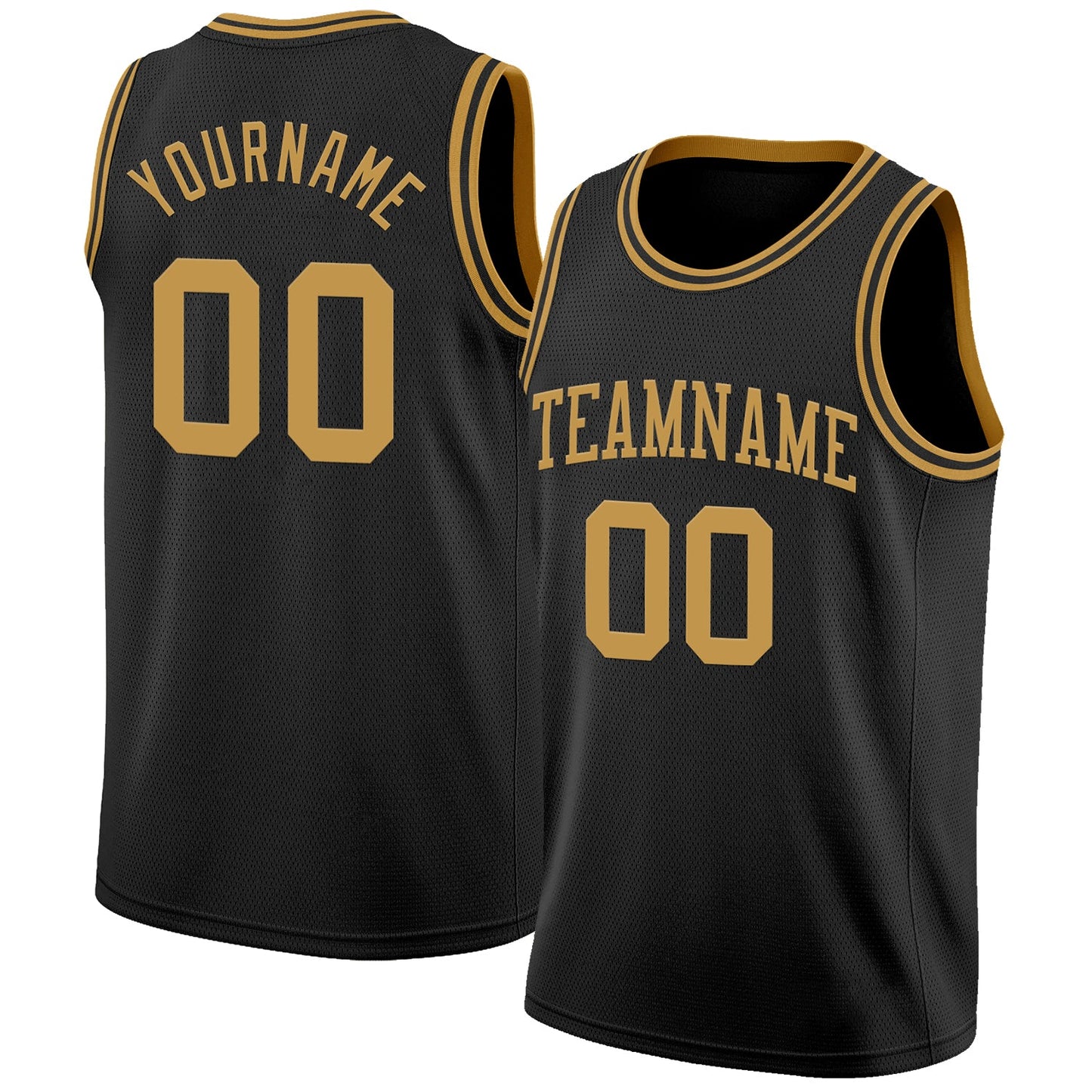Custom Black Old Gold Authentic Basketball Jersey - Sky-Custom