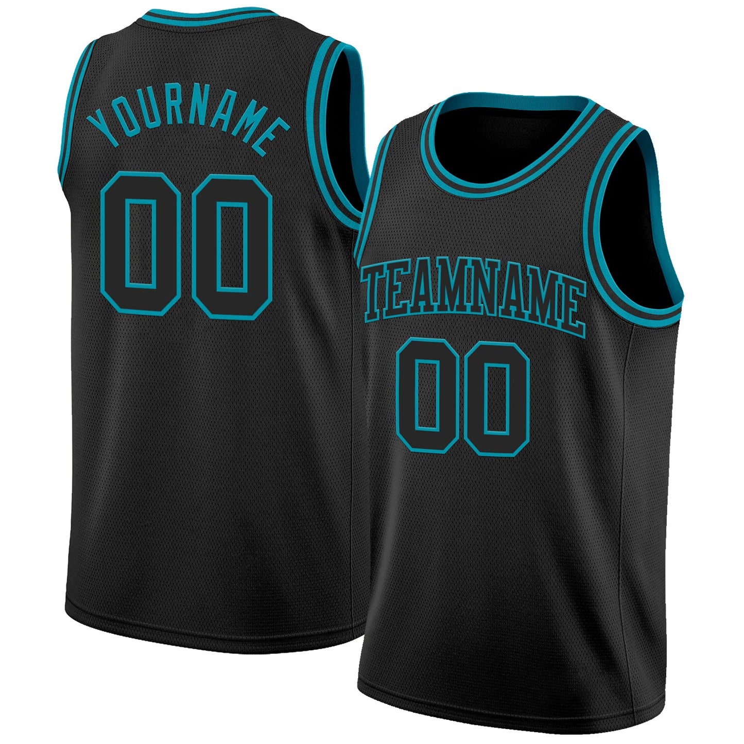 Custom Black Teal Authentic Basketball Jersey - Sky-Custom