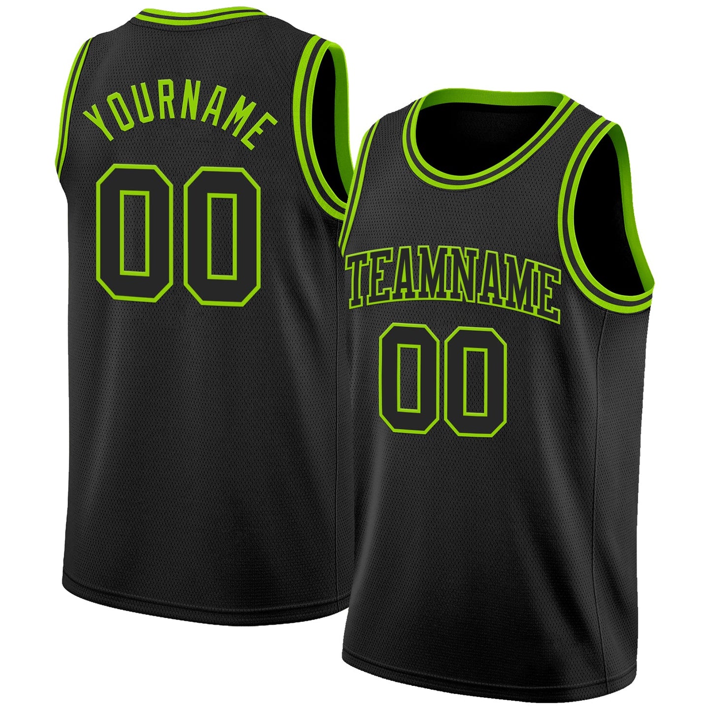 Custom Black Neon Green Authentic Basketball Jersey - Sky-Custom