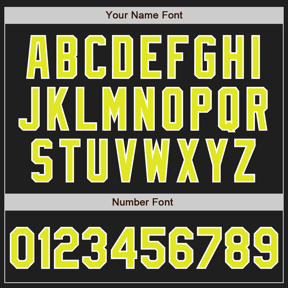 Custom Black Neon Yellow-White Authentic Baseball Jersey - Sky-Custom