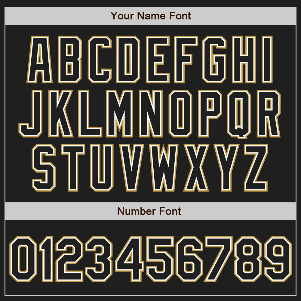 Custom Black White-Old Gold Authentic Baseball Jersey - Sky-Custom