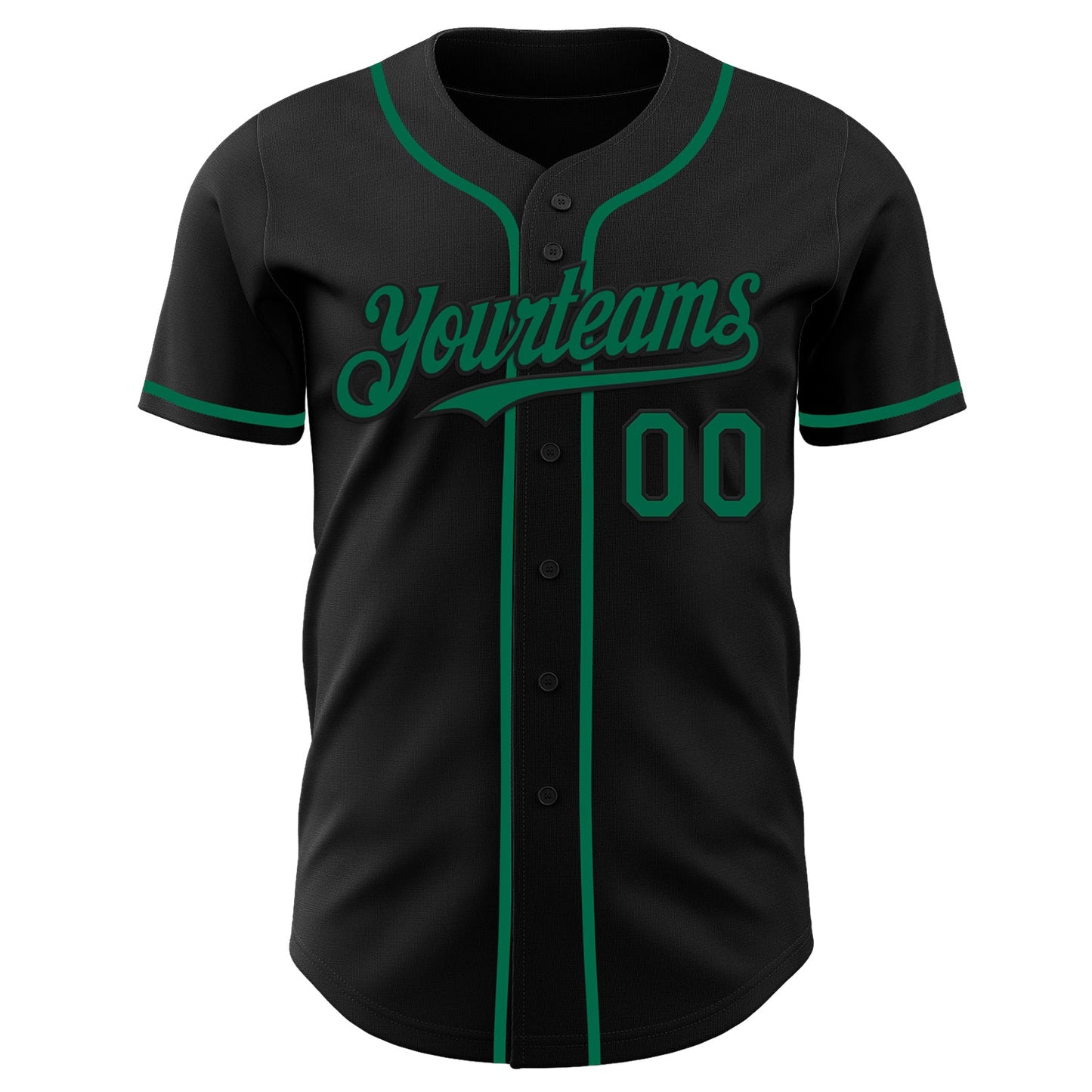 Custom Black Kelly Green Authentic Baseball Jersey - Sky-Custom