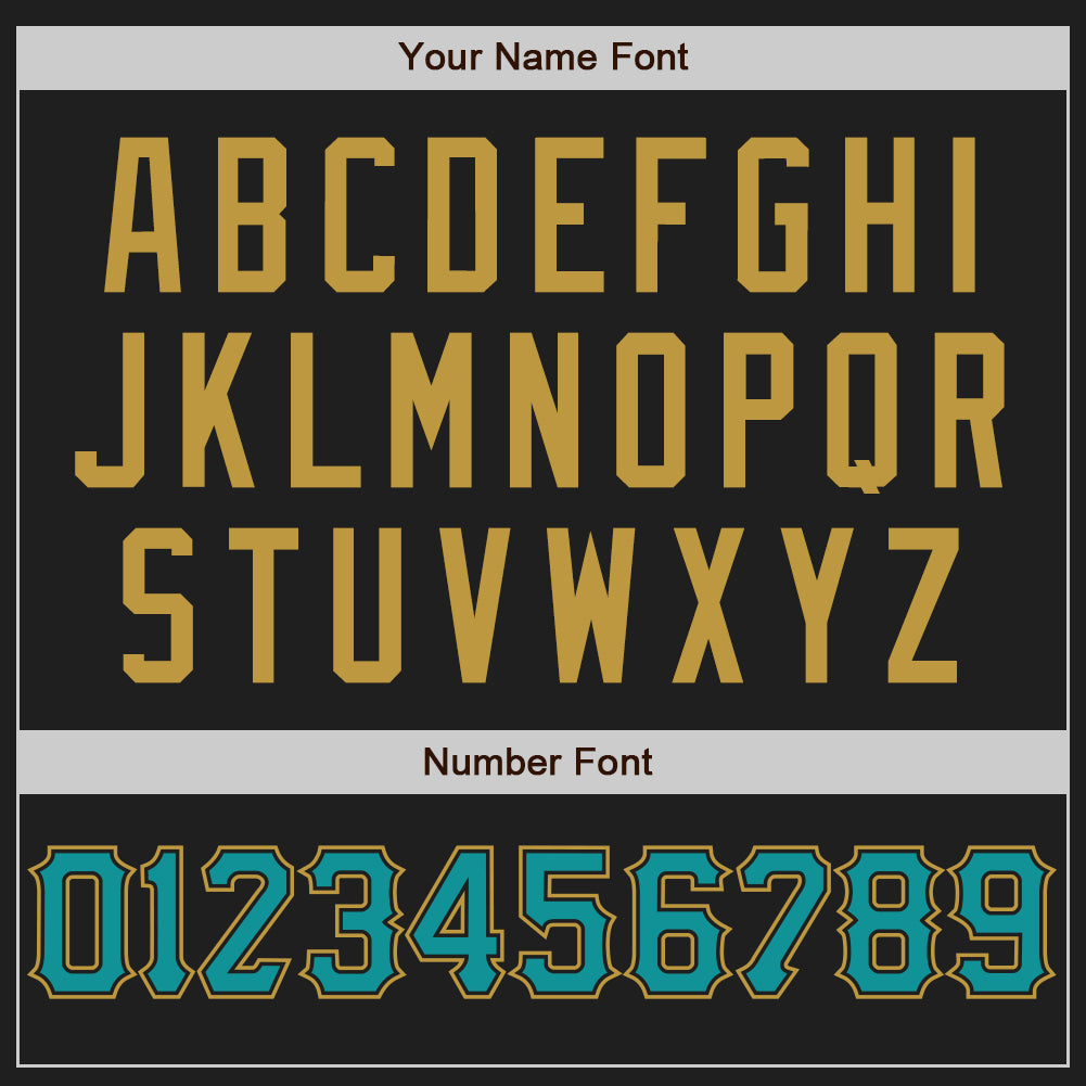 Custom Black Teal-Old Gold Authentic Baseball Jersey - Sky-Custom