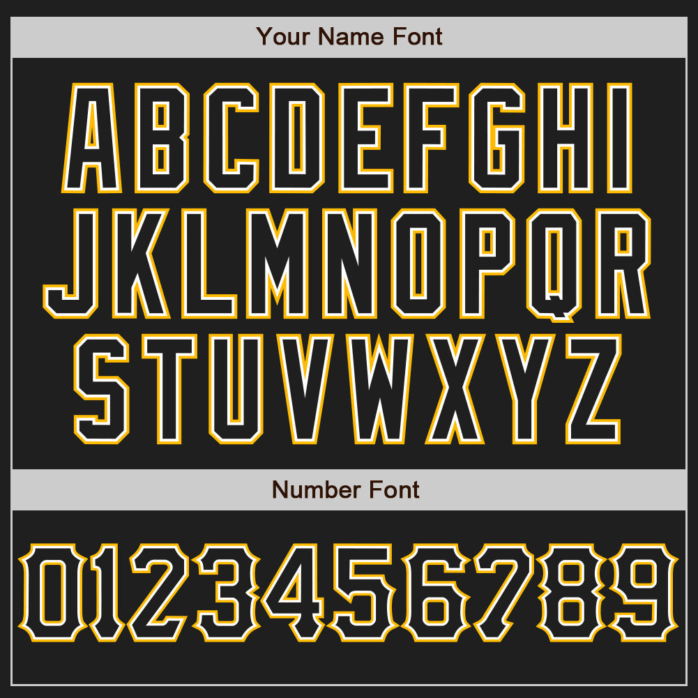 Custom Black White-Gold Authentic Baseball Jersey - Sky-Custom