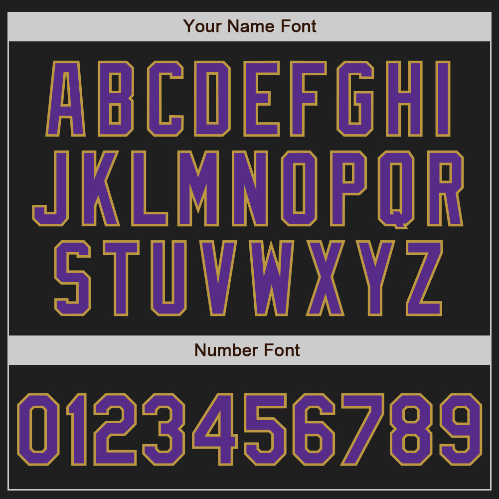 Custom Black Purple-Old Gold Authentic Baseball Jersey - Sky-Custom