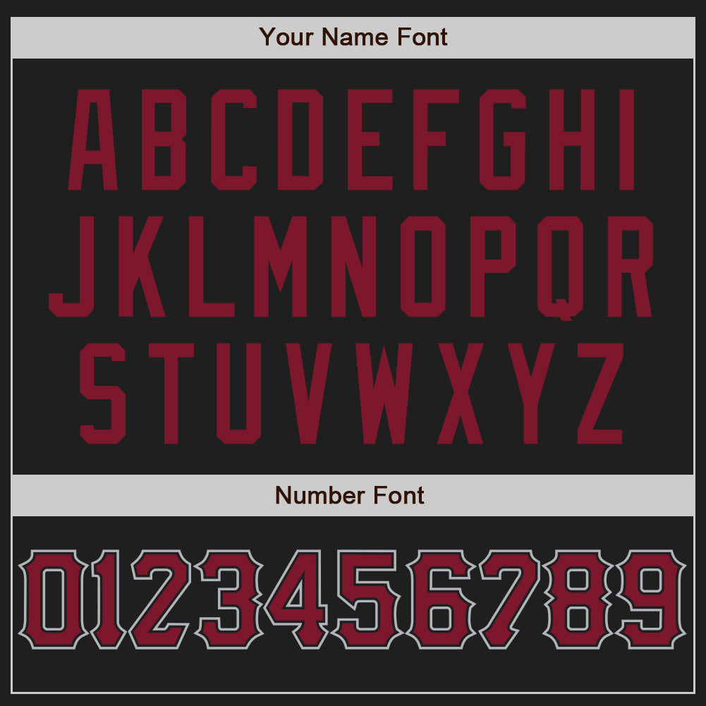 Custom Black Crimson-Gray Authentic Baseball Jersey - Sky-Custom