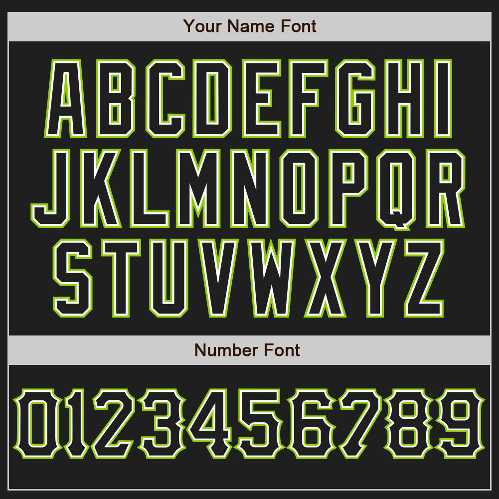 Custom Black White-Neon Green Authentic Baseball Jersey - Sky-Custom