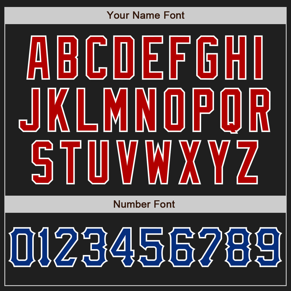 Custom Black Royal Red-White Authentic Baseball Jersey - Sky-Custom