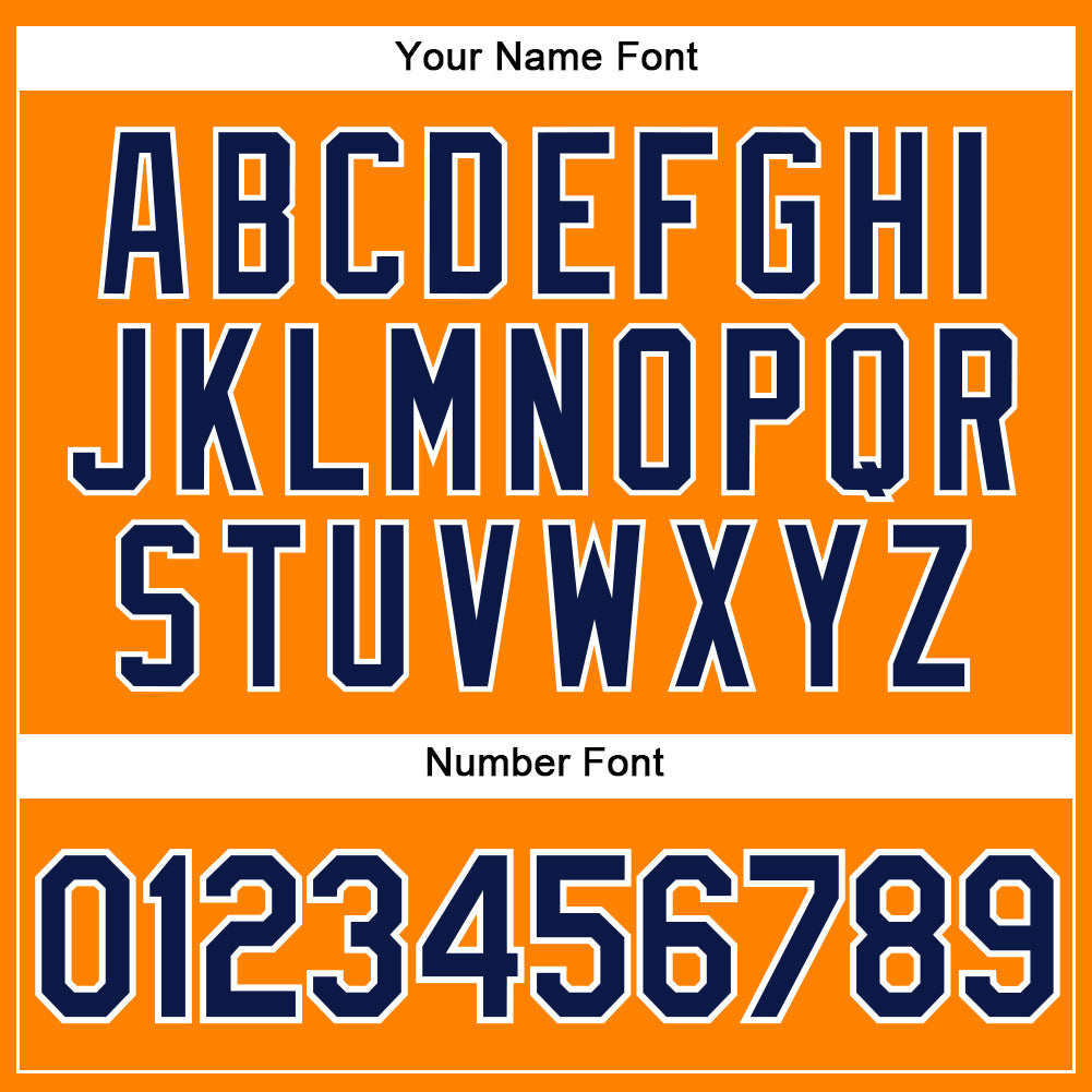 Custom Bay Orange Navy-White Authentic Baseball Jersey - Sky-Custom