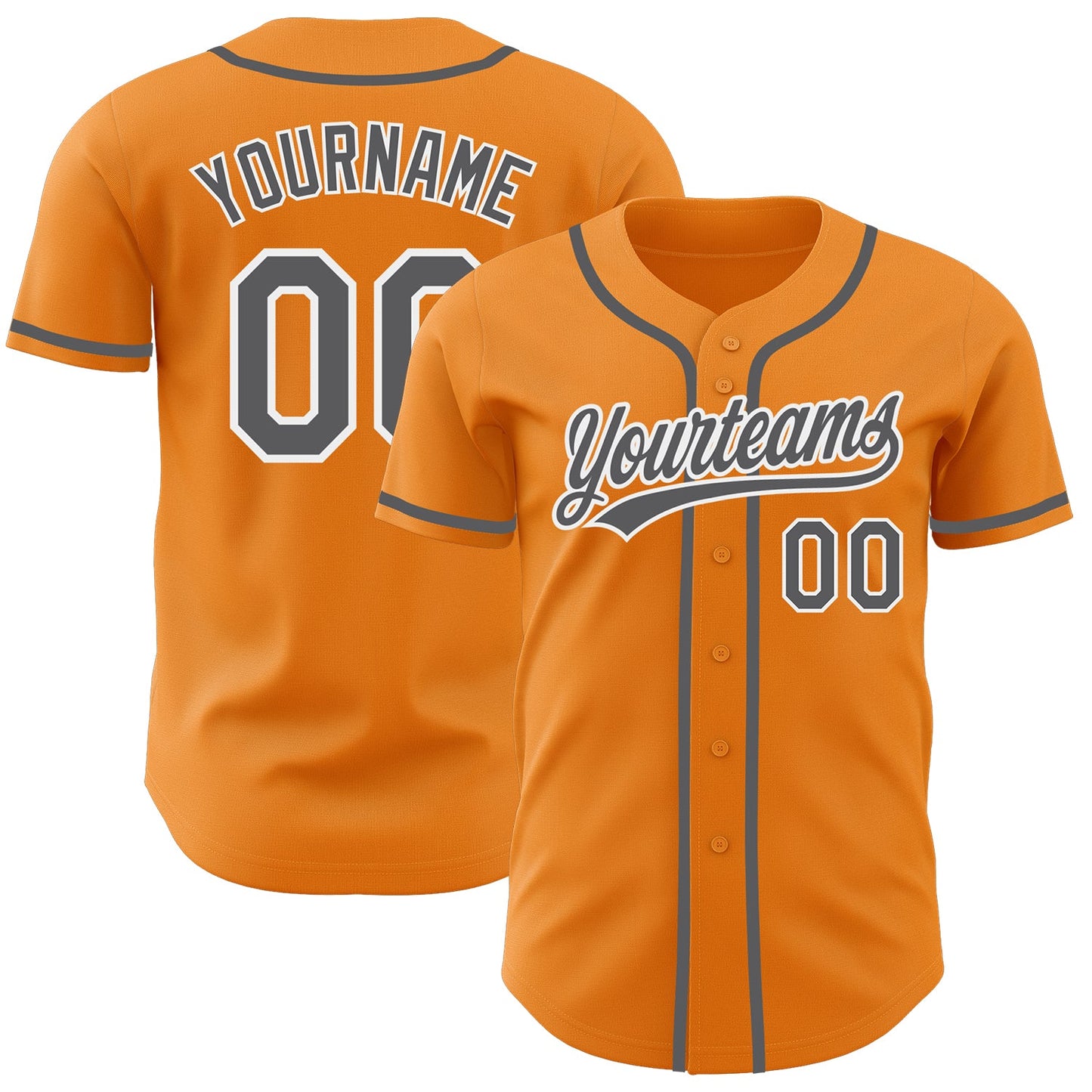 Custom Bay Orange Steel Gray-White Authentic Baseball Jersey - Sky-Custom