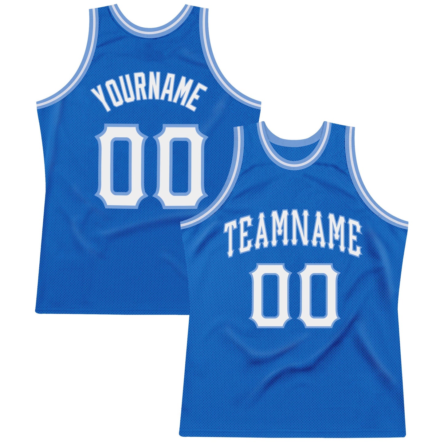Custom Blue White-Light Blue Authentic Throwback Basketball Jersey - Sky-Custom