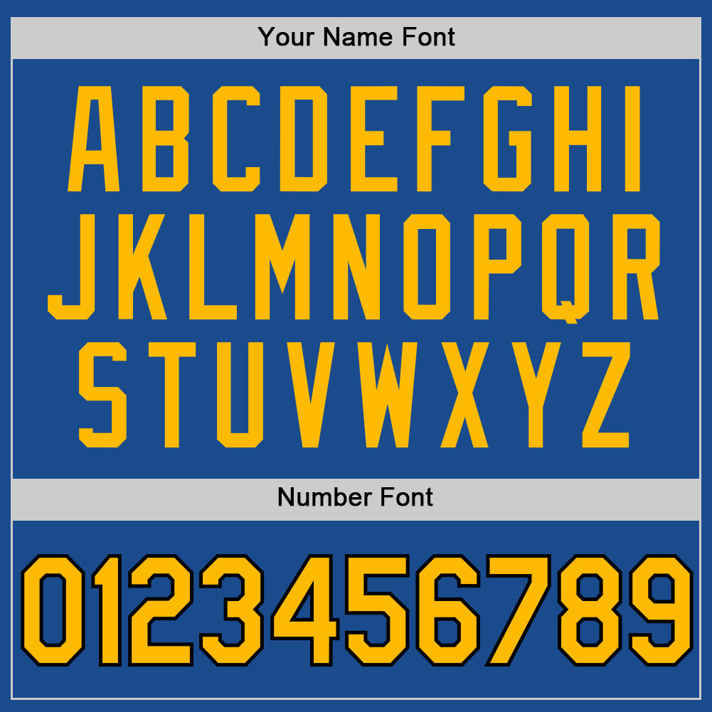 Custom Blue Gold-Black Authentic Throwback Baseball Jersey - Sky-Custom