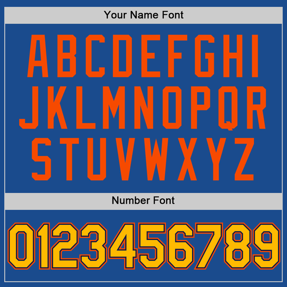 Custom Blue Gold Navy-Orange Authentic Throwback Baseball Jersey - Sky-Custom