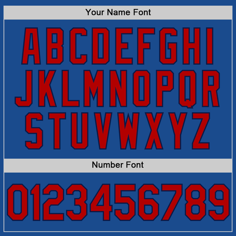 Custom Blue Red-Navy Authentic Throwback Baseball Jersey - Sky-Custom